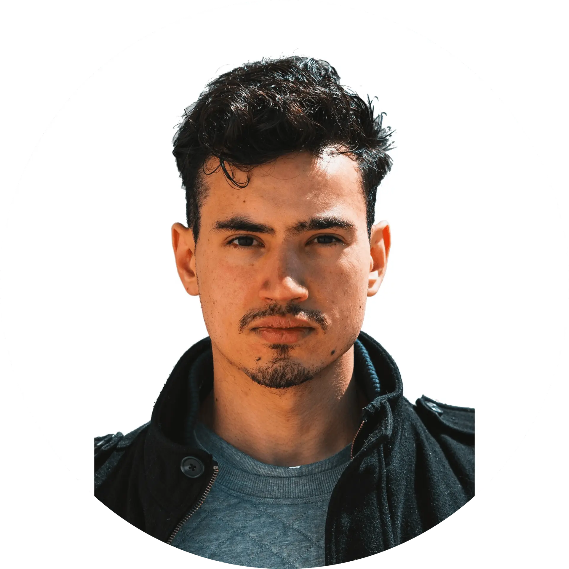 White background profile picture