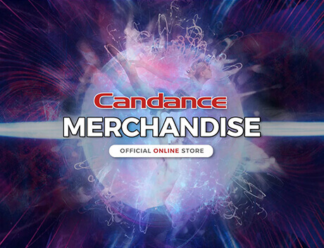 FX Productions Canada Colorful abstract background with the words "Candance MERCHANDISE" and a button labeled "Official Online Store" in the center, brought to you by FX Productions Canada. Toronto Video Production Company