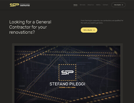 FX Productions Canada Screenshot of a contractor’s website featuring a dark-themed design by FX Productions Canada, the text “Looking for a General Contractor for your renovations?” and a “Get a Quote” button. Toronto Video Production Company