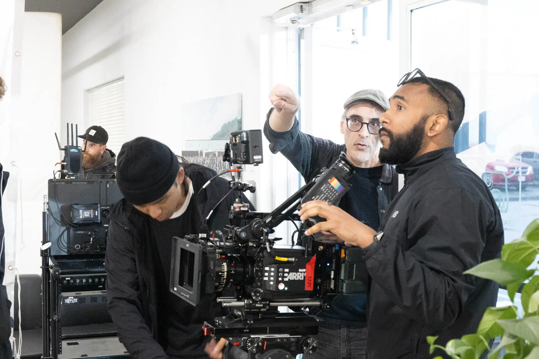 Film industry in Canada with a professional production crew operating camera equipment